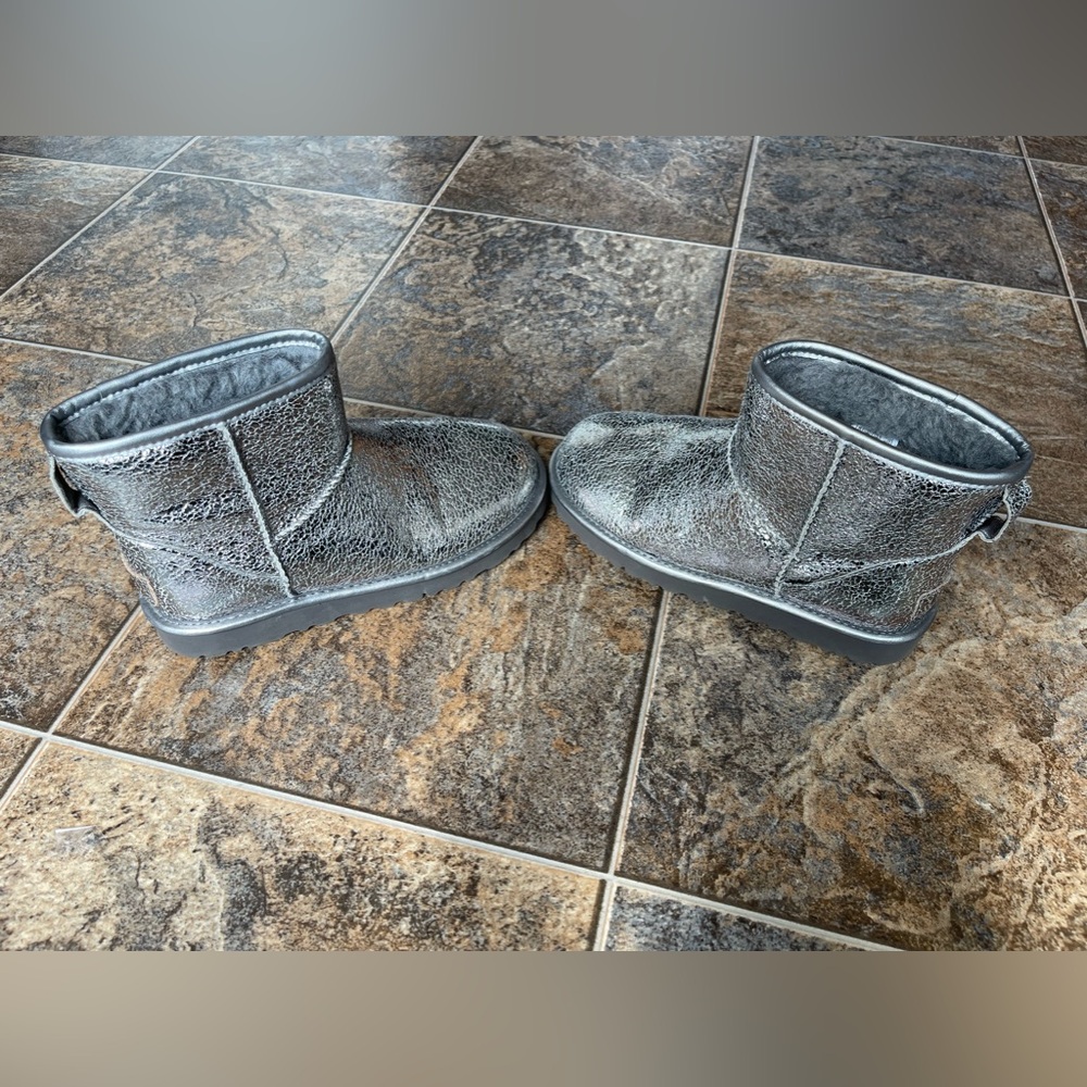 Ugg Classic Mini Metallic Sparkle Boot- Silver, W… - image 1